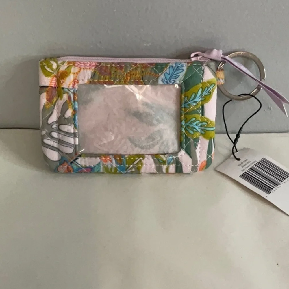 Vera Bradley Purple and Green Floral Wallet ID Case